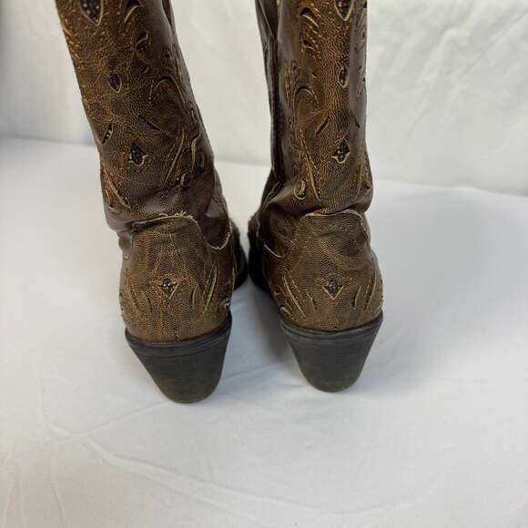 Roper Women’s Brown Boots With Inlay Detail Size 7 - Picture 7 of 10